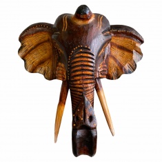 Голова слона коричневая классика (дерево)