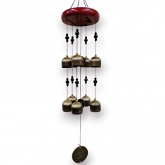 Музыка ветра 10 колокольчиков с монеткой c изображением  Будды 