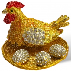Шкатулка Курица с яйцами Шкатулка Курица с яйцами