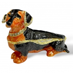 Шкатулка Такса (металл, стразы) Шкатулка Такса (металл, стразы)