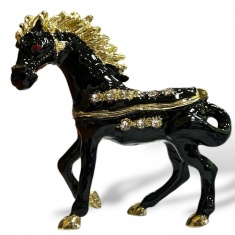 Шкатулка Лошадь черная Шкатулка Лошадь черная
